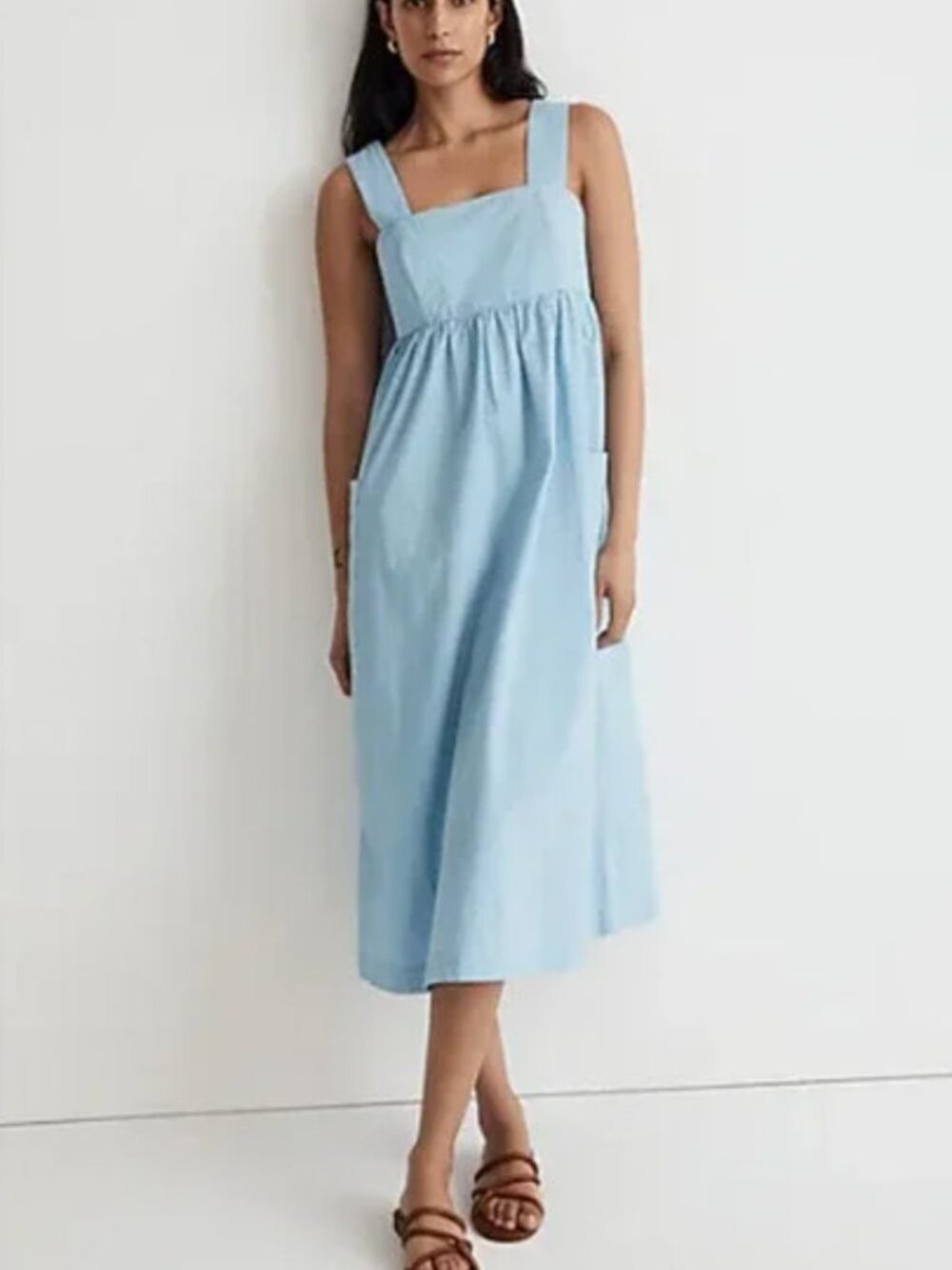 Madewell Blue NWOT Cutout-Back Empire Midi Dress Plus 14
